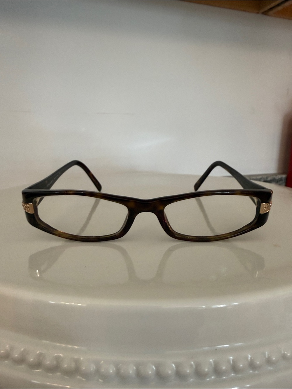 Prada Tortoiseshell prescription Glasses with Gold Accent